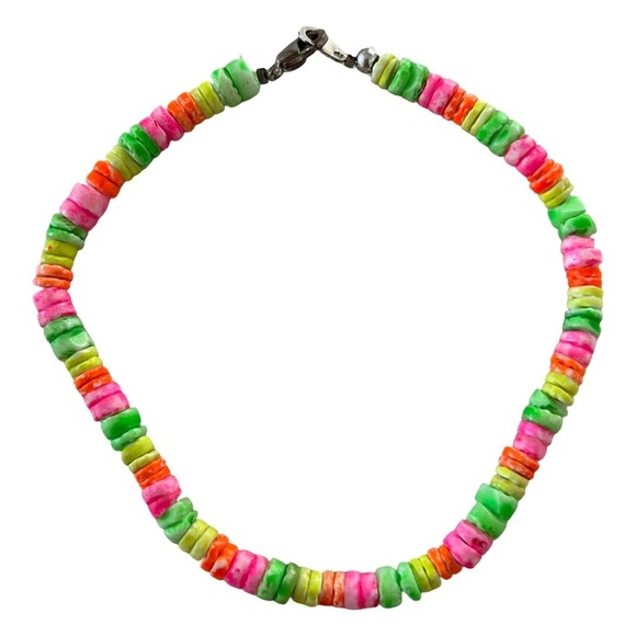Colorful Rainbow Puka Shell Beaded Anklet - Picture 4 of 5